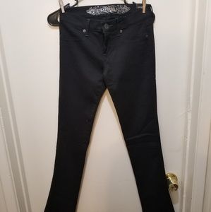 Express Stella Shiny Black Jeggings Ankle Zipper